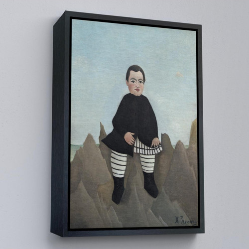 Çerçeveli Henri Rousseau - Kayaların Üzerindeki Çocuk Tablosu - Boy On The Rocks-8083