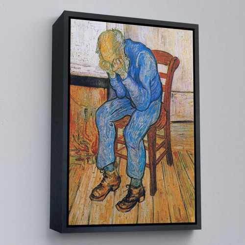 Çerçeveli Acı Çeken Yaşlı Adam Sonsuzluğun Eşiğinde Tablosu - Vincent Van Gogh-7442