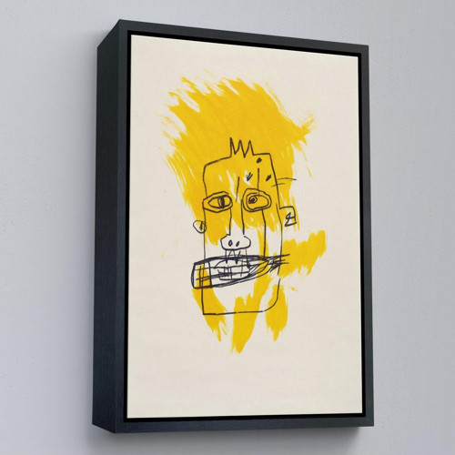 Çerçeveli Jean-Michel Basquiat - Sarı Saçlı İsimsiz Tablo-7440