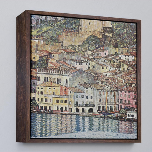 Çerçeveli Gustav Klimt Garda Denizi Tablosu - Malcesine Am Gardasee-8344
