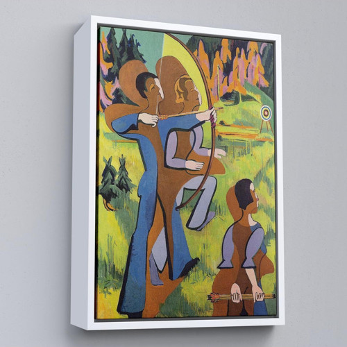 Çerçeveli Ernst Ludwig Kirchner - Okçular Tablosu - Archers-8064