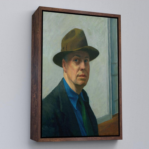 Çerçeveli Edward Hopper Tablosu - Self Portrait-7407