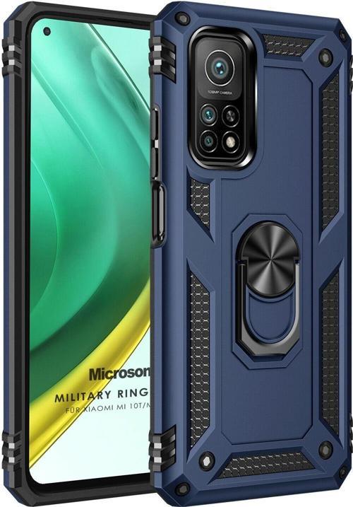 Xiaomi Mi 10T Pro Kılıf Military Ring Holder Lacivert