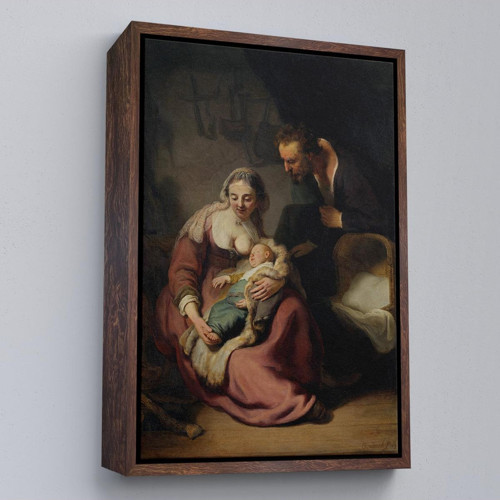 Çerçeveli Rembrandt - Kutsal Aile Tablo - The Holy Family-7431