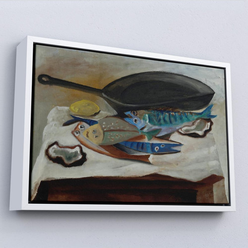 Çerçeveli Picasso-Balık Ve Kızartma Tavası Tablo-7102