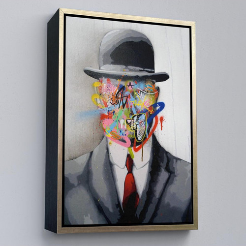 Çerçeveli Rene Magritte Ünlü Resim “İnsanın Oğlu” Graffiti Pop Art Tablosu-6316