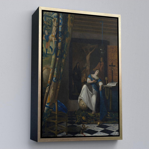 Çerçeveli Johannes Vermeer - Katolik İnancının Alegorisi Tablo- Allegory Of The Catholic Faith-8057