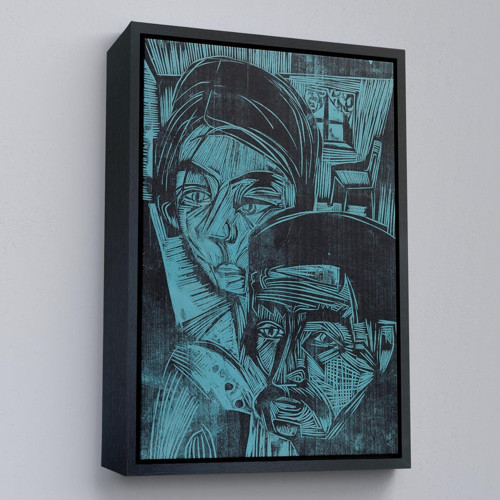 Çerçeveli Ernst Ludwig Kirchner - Kulübedeki Köylü Çift Tablosu-8078