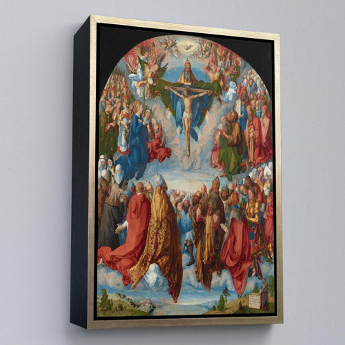 Çerçeveli Albrecht Dürer - Üçlü Birliğin Hayranlığı Tablo - Adoration Of The Trinity-8054
