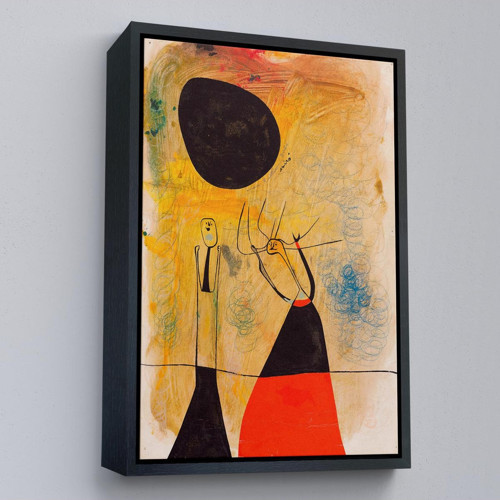 Çerçeveli Joan Miro - Deux Şahsiyetler Tablosu-8110