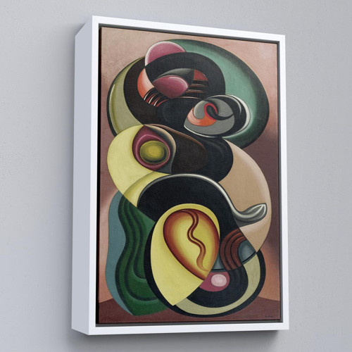 Çerçeveli Auguste Herbin - Kompozisyon Hareketi Tablosu-8099