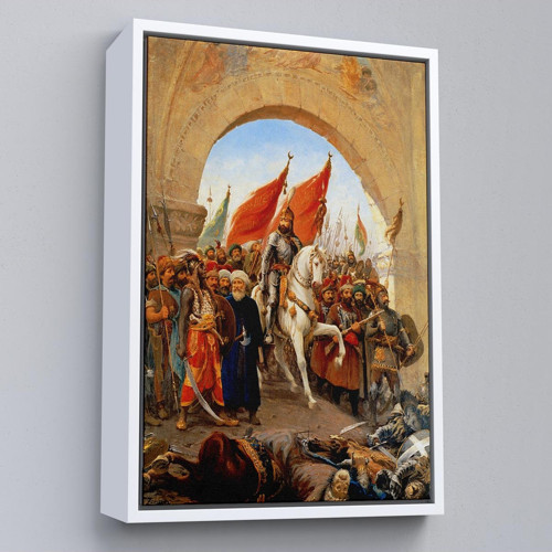 Çerçeveli Fatih Sultan Mehmet Istanbul'A Girişi Tablosu - Fausto Zonaro -6439