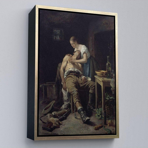 Çerçeveli Henry Jones Thaddeus Yaralı Kaçak Avcı (1881) Duvar Tablosu-6059