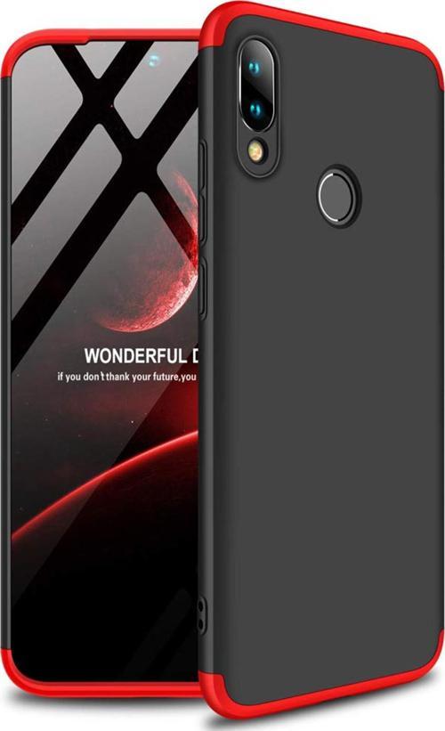 Xiaomi Redmi Note 7 Pro Kılıf Double Dip 360 Protective Siyah Kırmızı