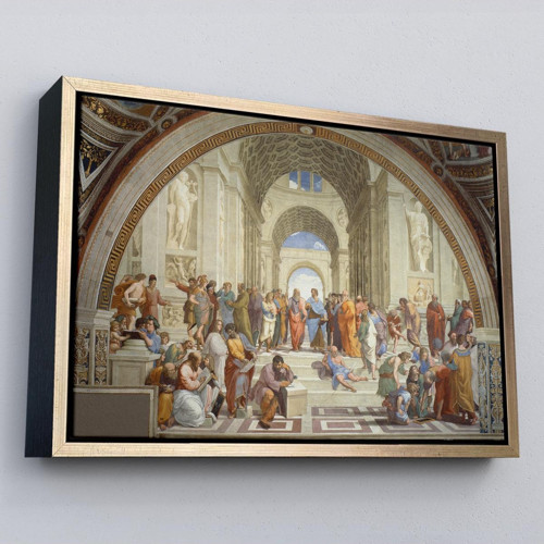 Çerçeveli Atina Okulu Tablosu - Raffaello Sanzio-6642