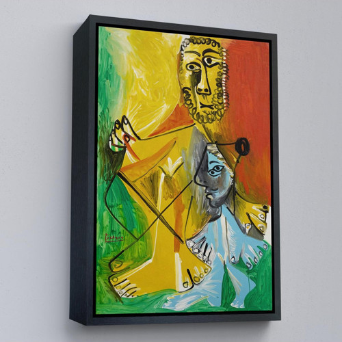 Çerçeveli Pablo Picasso - Adam Ve Çocuk Tablosu - Homme Et Enfant-7328