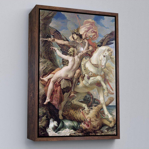 Çerçeveli Ruggiero Ve Angelica Kurtuluş Eseri Dekoratif Duvar Tablosu-6139