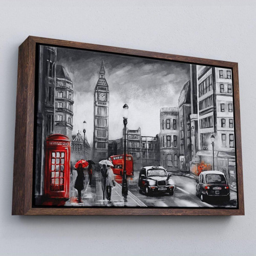 Çerçeveli Ingiltere Londra Yağlıboya Görünüm Dekoratif Tablo-3543