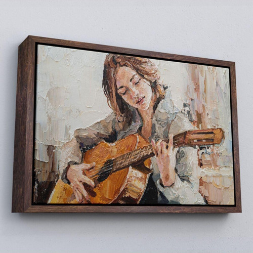 Çerçeveli Gitar Çalan Kız Duvar Tablosu-1241
