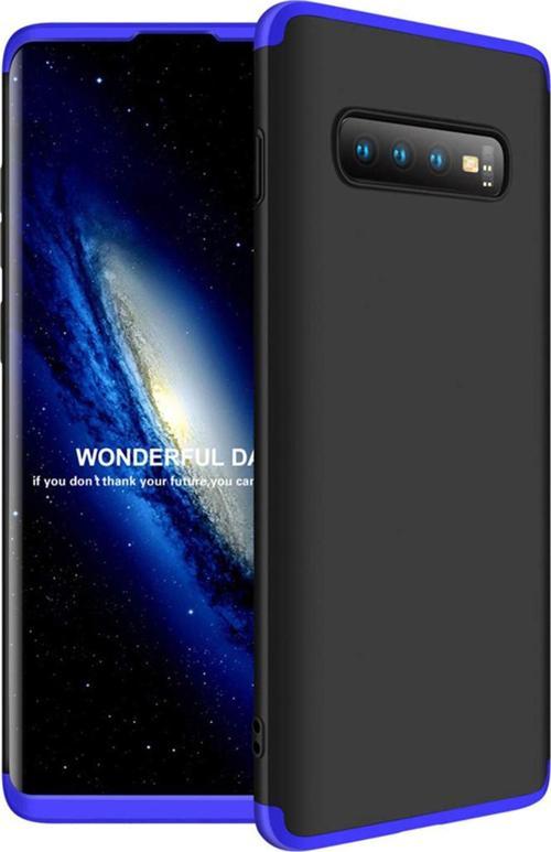 Samsung Galaxy S10 Plus Kılıf Double Dip 360 Protective Siyah Mavi