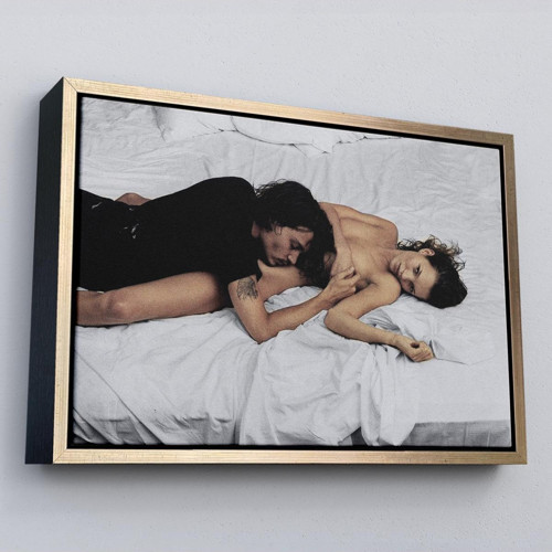 Çerçeveli Johnny Depp Ve Kate Moss Duvar Tablosu-6524