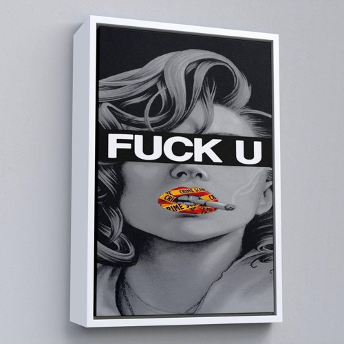 Çerçeveli Fuck You Kadın Tablo-7735