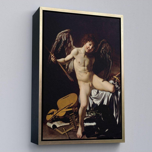 Çerçeveli Caravaggio - Aşk Meleği/Tanrısı Victor Tablo - Cupid As Victor-8060