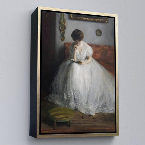 Çerçeveli Jacques-Émile Blanche - Lucie Reading Tablosu-8041