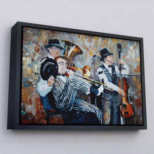 Çerçeveli Müzik Çalan Orkestra Dekoratif Duvar Tablosu-3743