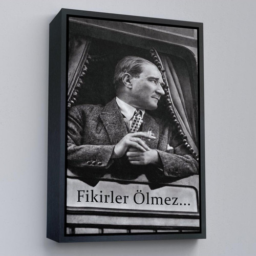 Çerçeveli Atatürk'Ün Doğu Ekspresinde Fotoğrafı Duvar Tablosu-6222