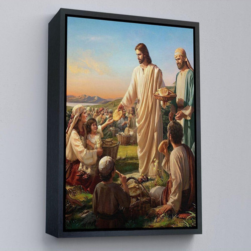 Çerçeveli Rab İsa Binlerce Kişiyi Birkaç Ekmek İle Doyuruyor Tablo Jesus Christ -6391
