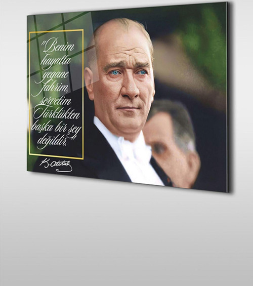 Atatürk Özel Tasarım 11 Yatay Cam Tablo