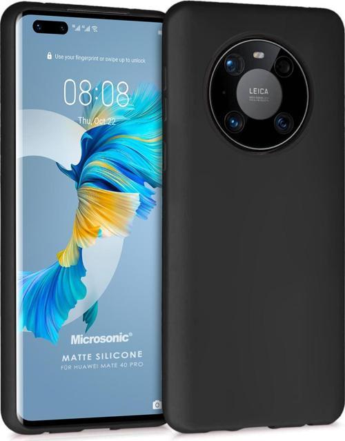 Matte Silicone Huawei Mate 40 Pro Kılıf Siyah