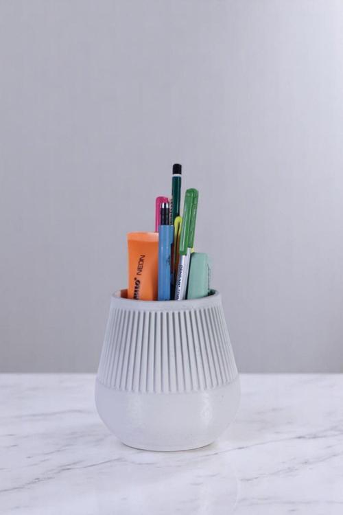 Kalemlik Masa Kalemliği Organizer Kalemlik Beyaz Renk Model 88