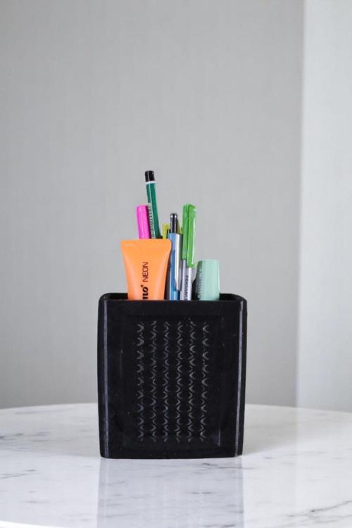Kalemlik Masa Kalemliği Organizer Kalemlik Siyah Renk Model 86