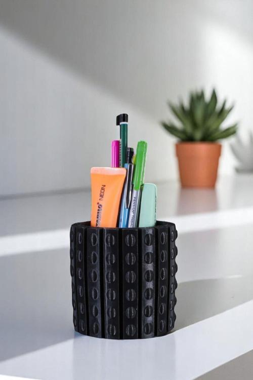 Kalemlik Masa Kalemliği Organizer Kalemlik Siyah Renk Model 91