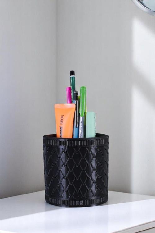 Kalemlik Masa Kalemliği Organizer Kalemlik Siyah Renk Model 87