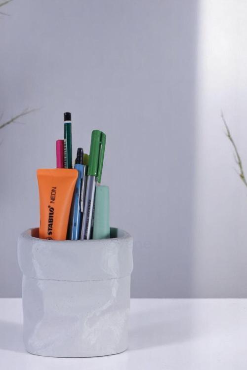 Kalemlik Masa Kalemliği Organizer Kalemlik Beyaz Renk Model 80