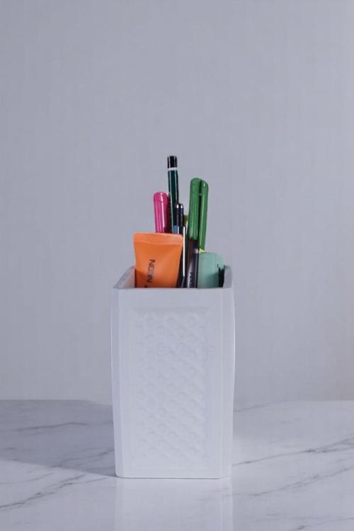 Kalemlik Masa Kalemliği Organizer Kalemlik Beyaz Renk Model 92