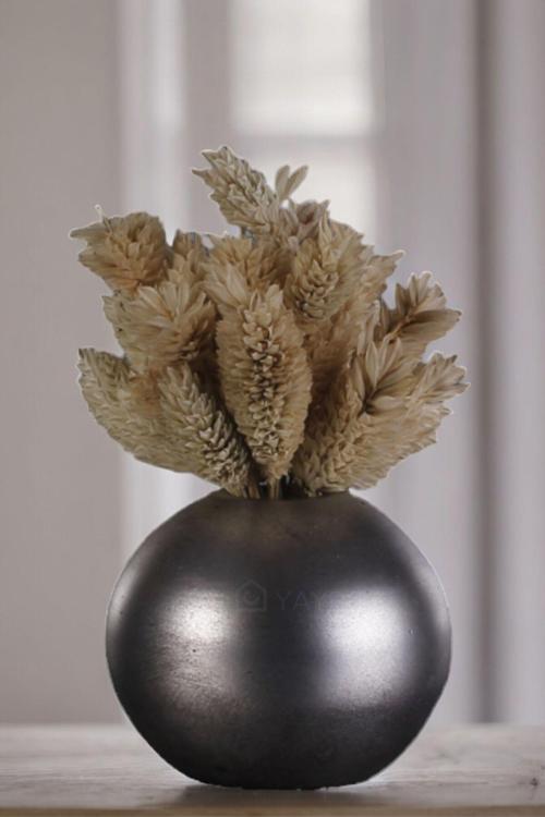 Dekoratif Vazo El Yapımı Gümüş Eskitme Renk Model 17