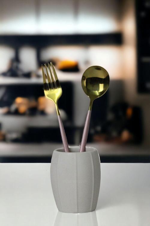 Tezgah Kaşıklık Modern Tezgah Üstü Kaşıklık Dekoratif Dik Kaşıklık Siyah Renk Model 13