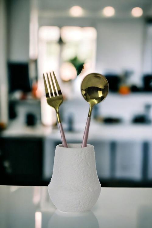 Tezgah Kaşıklık Modern Tezgah Üstü Kaşıklık Dekoratif Dik Kaşıklık Altın Eskitme Renk Model 15