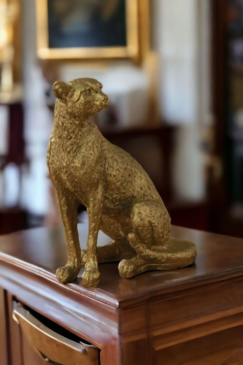 Biblo Dekoratif Heykel Leopar Biblosu Gümüş Eskitme Model 33
