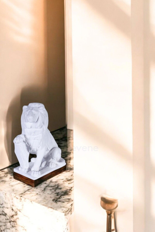 Dekoratif Obje Biblo Ev Dekorasyon Heykel Salon Masa Üstü Süs Eşyası Aslan Siyah Model 55