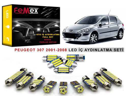 Peugeot 307 LED İç Aydınlatma Ampul Seti FEMEX Parlak Beyaz