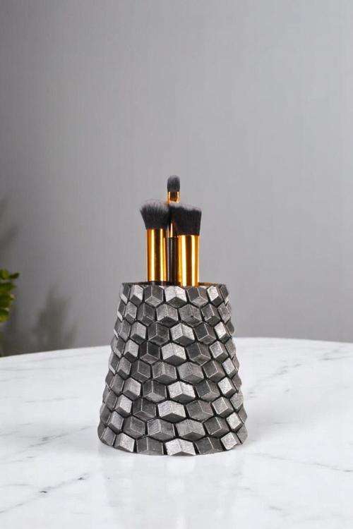 Makyaj Organizeri Makyaj Fırçalığı Makyaj Organizer Düzenleyici Siyah Renk Model 84