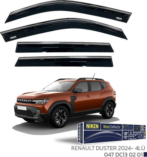 Renault Duster Niken Kromlu Cam Rüzgarlığı 4lü Set 2024 ve Üstü