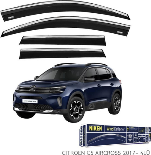 Citroen C5 Aircross Niken Kromlu Cam Rüzgarlığı 4lü Set 2017 ve Üstü
