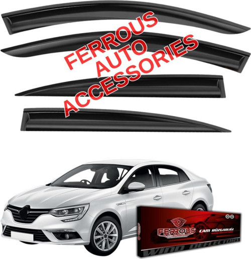 Renault Megane 4 Sedan Ferrous Cam Rüzgarlığı 4lü 2016 ve Üstü