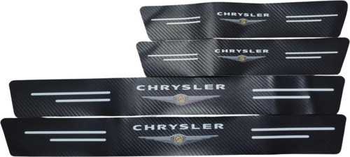 Chrysler Logolu Karbon Kapı Eşiği Koruyucu Bant Folyo 4'Lü Set